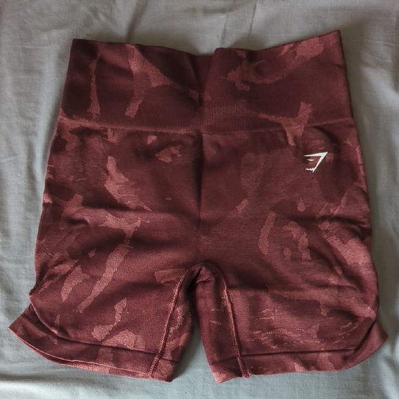 Gymshark Pants - Gymshark Maroon Camo Shorts